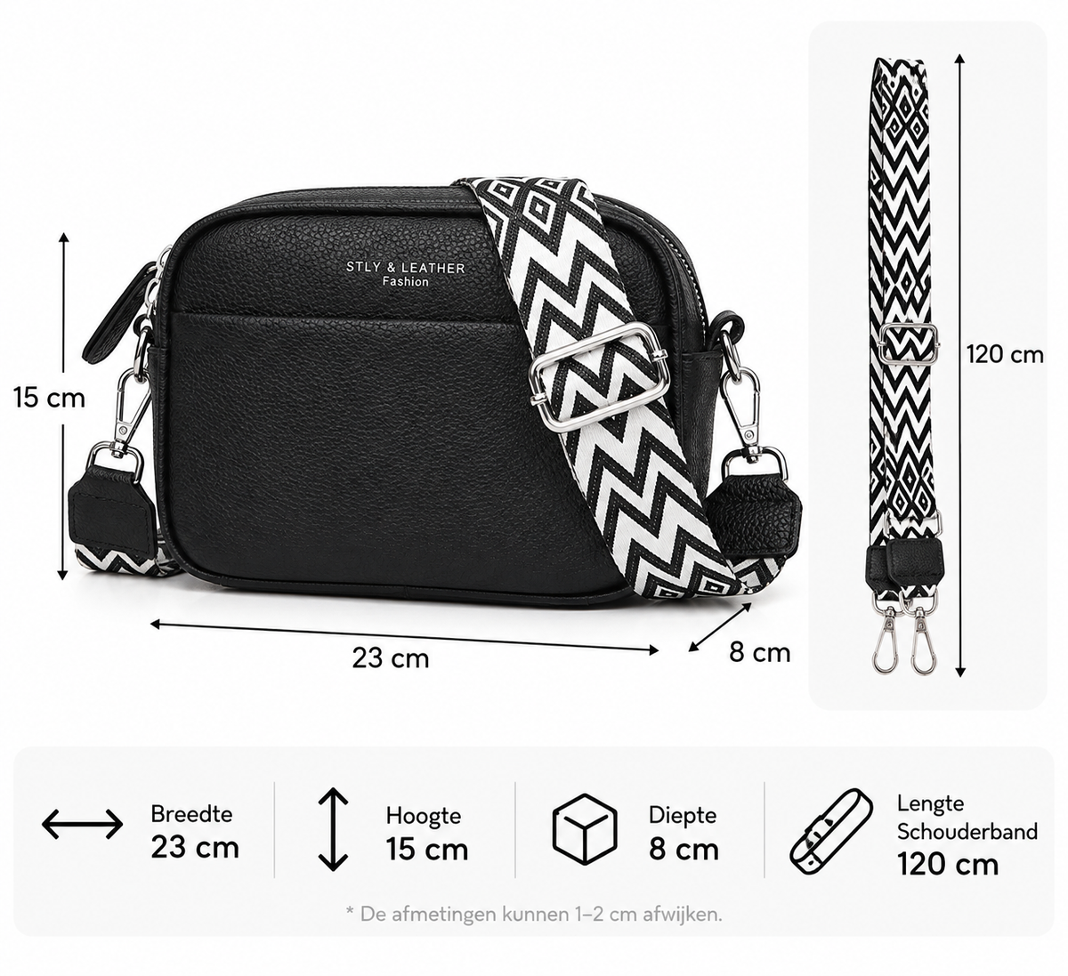 Luxe Crossbody Tas met Bohemian Schouderband