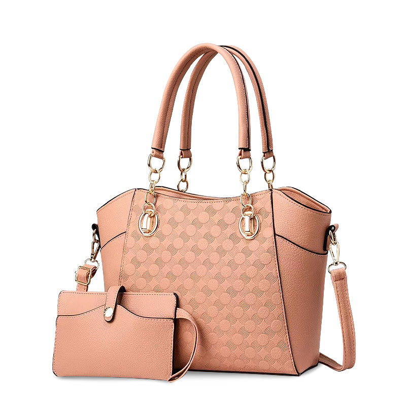 Elegante dames handtas in bruin leer met schouderriem