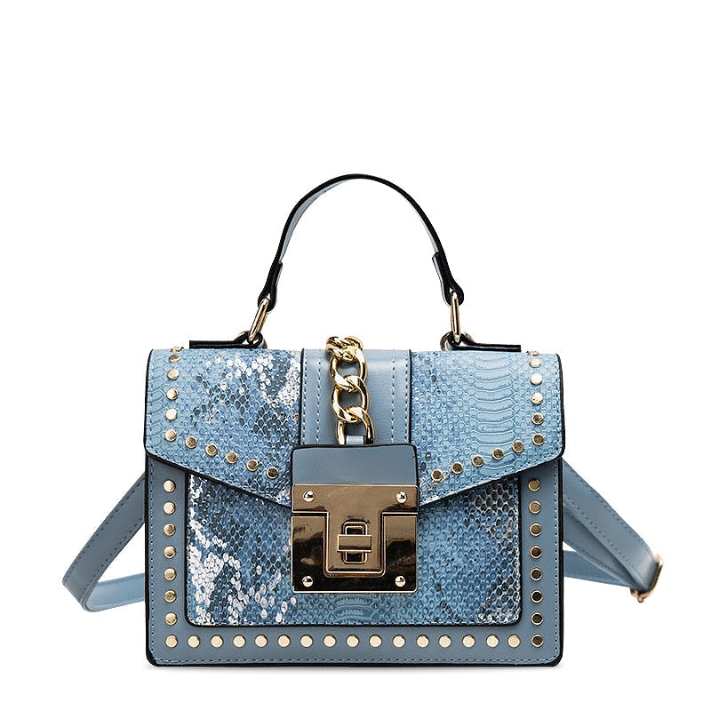 Designer Crossbody Handtas Dames – Snakeprint met Kettingsluiting