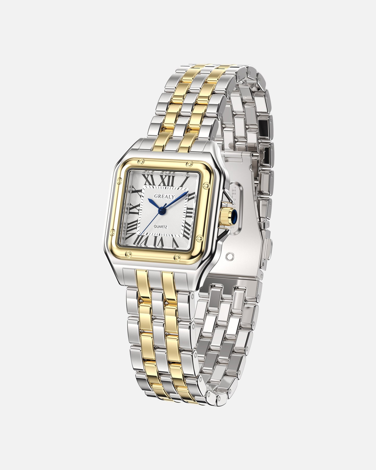 Grealy RVS Horloge – Goudkleurig Vintage Quartz Horloge
