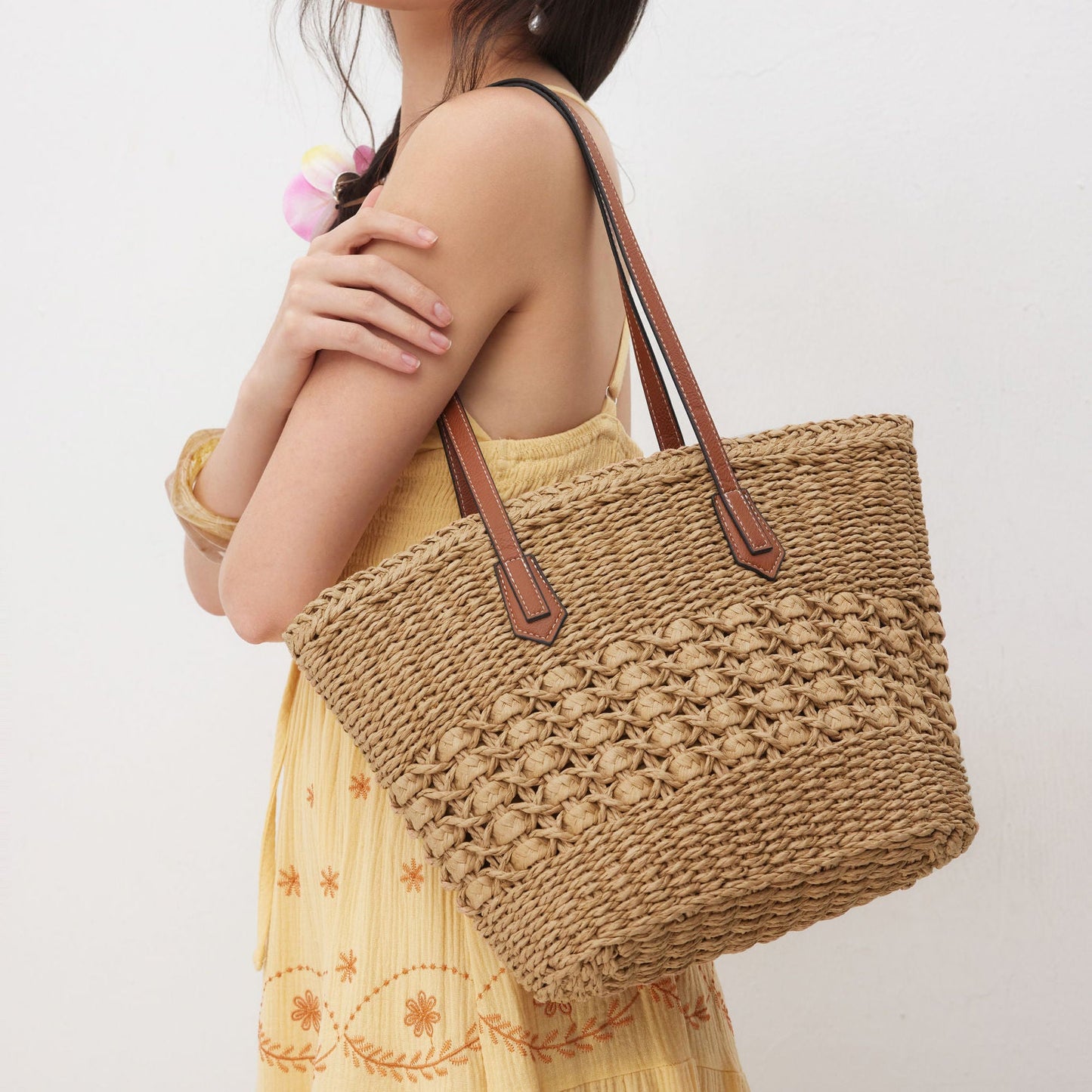 Dames Strandtas | Geweven Design | Lichtgewicht & Ruim
