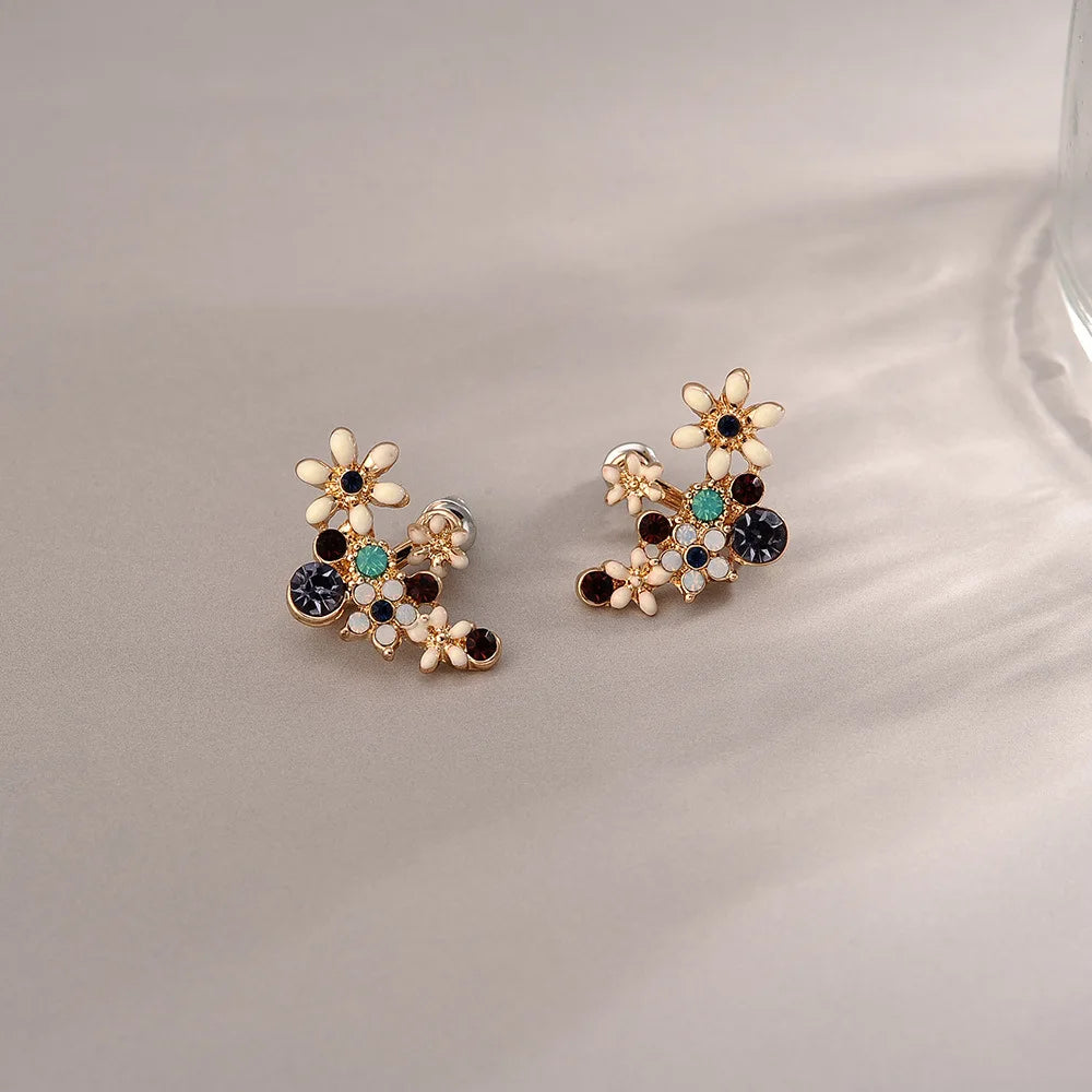Bloem Oorbellen Dames | Elegant Dubbel Laags Design | Tijdloze Uitstraling