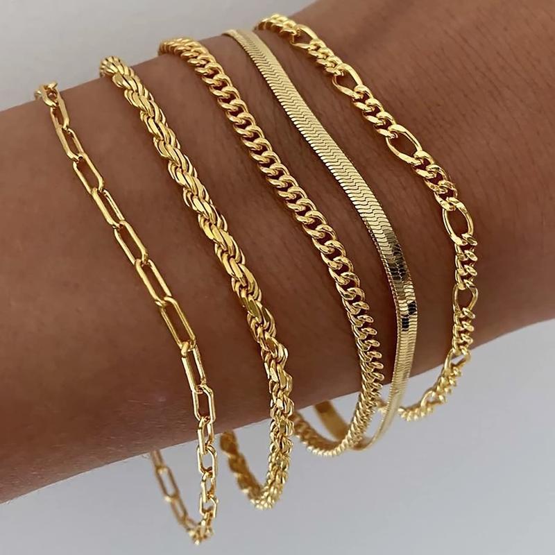 Armbanden Set | 5 Stuks | Goud | Verstelbaar | Stijlvol