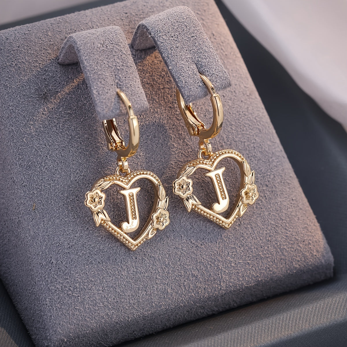 Oorbellen | Initial | Hartvorm | Dames | Cadeau