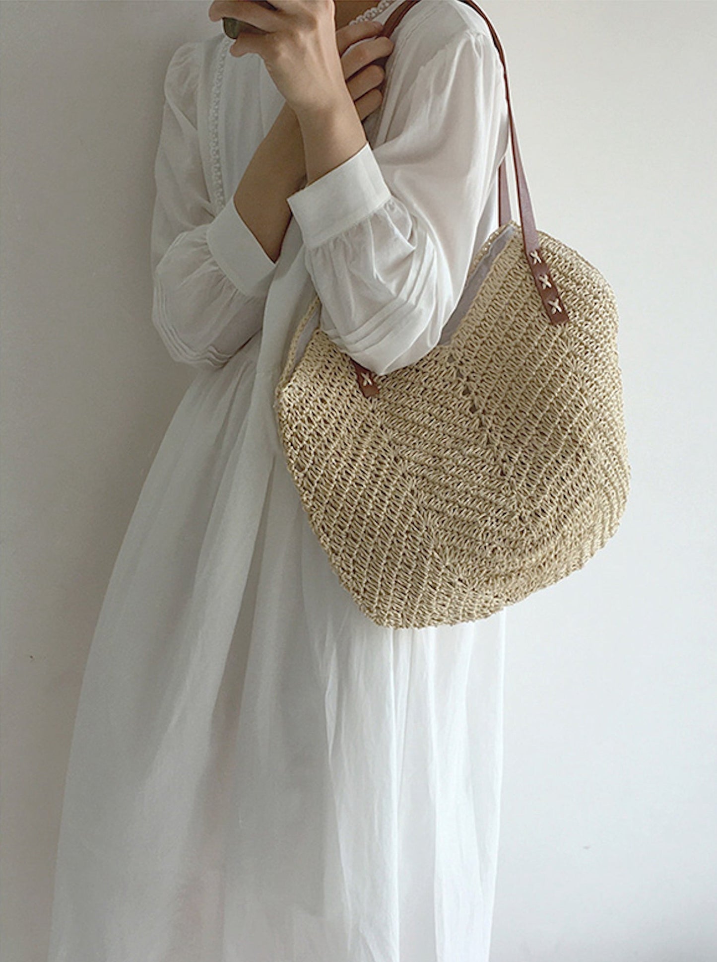 Straw Tote Bag Dames – Geweven Zomertas voor Strand en Vakantie