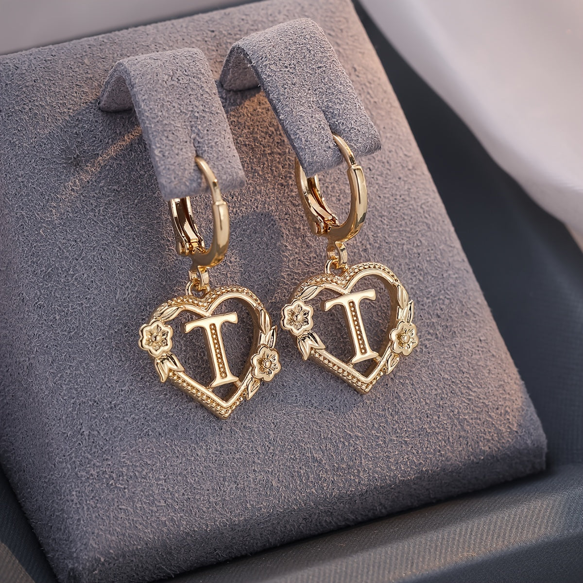 Oorbellen | Initial | Hartvorm | Dames | Cadeau