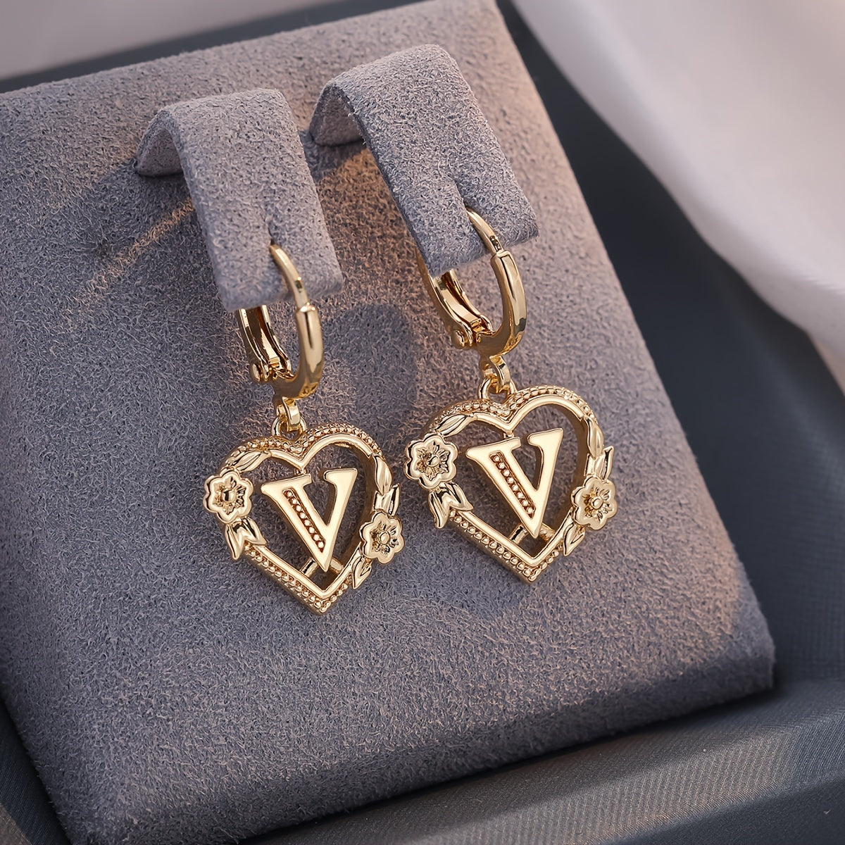 Oorbellen | Initial | Hartvorm | Dames | Cadeau