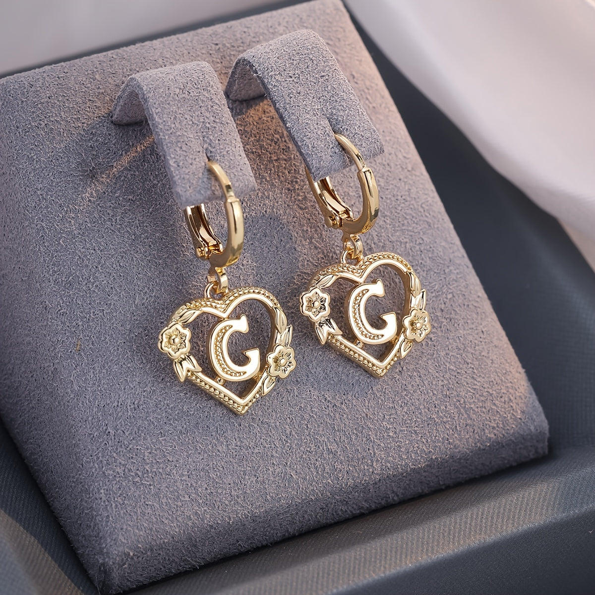 Oorbellen | Initial | Hartvorm | Dames | Cadeau
