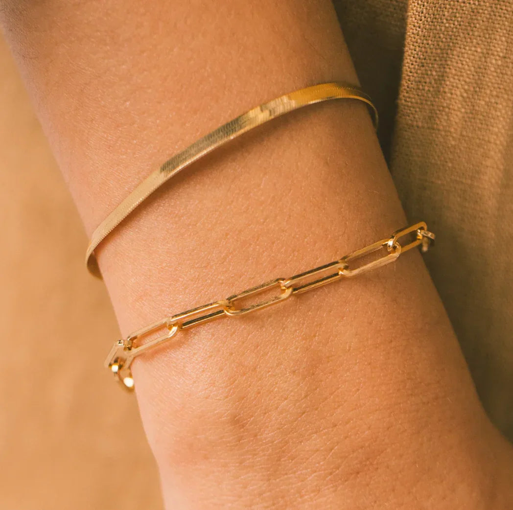 Fijne Paperclip Schakelarmband – 14K Verguld & Waterbestendig