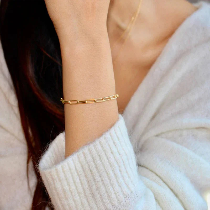 Fijne Paperclip Schakelarmband – 14K Verguld & Waterbestendig