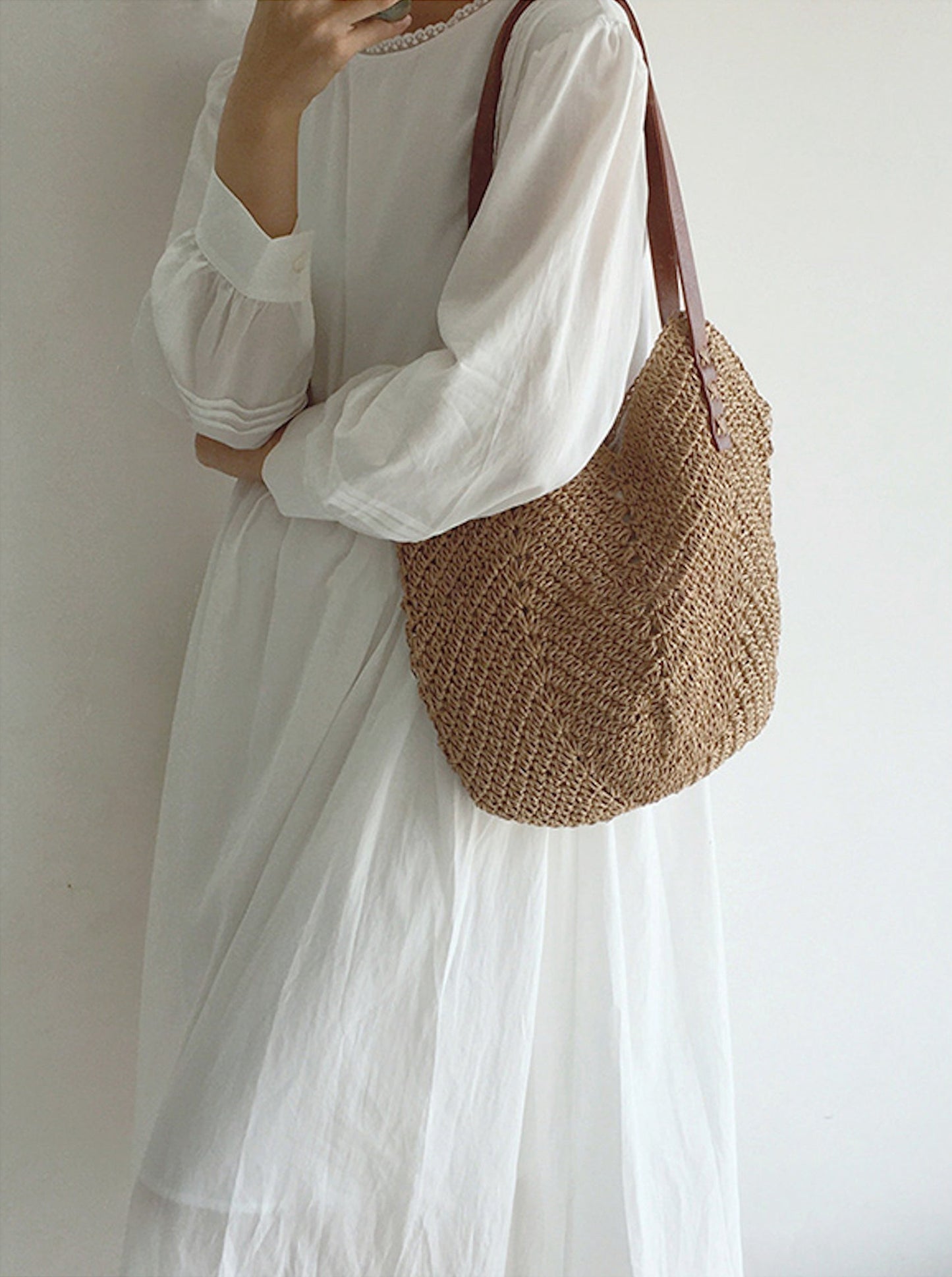 Straw Tote Bag Dames – Geweven Zomertas voor Strand en Vakantie