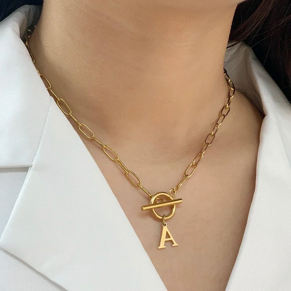 Ketting | Initial Letter | Paperclip Chain | Goud | Trendy