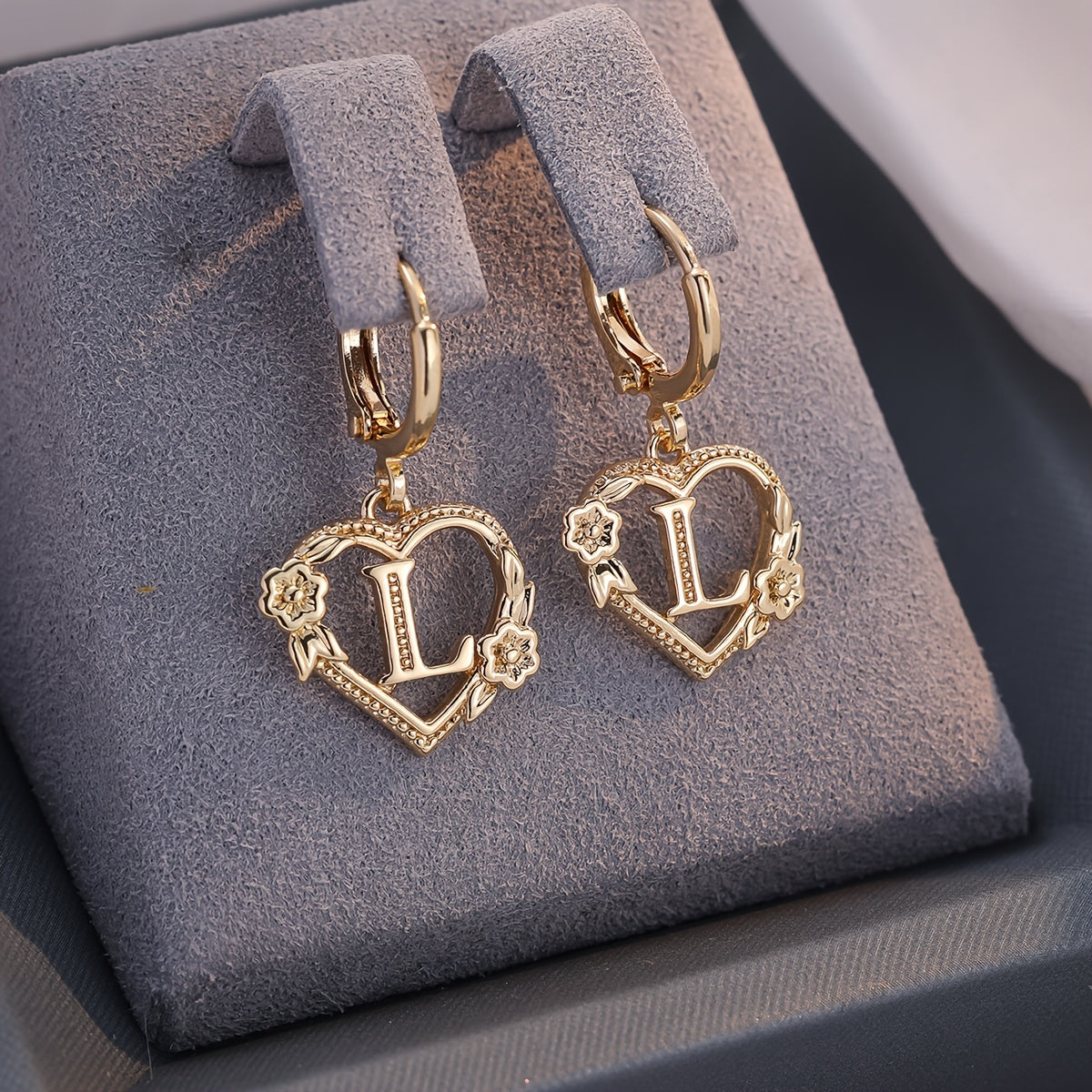 Oorbellen | Initial | Hartvorm | Dames | Cadeau