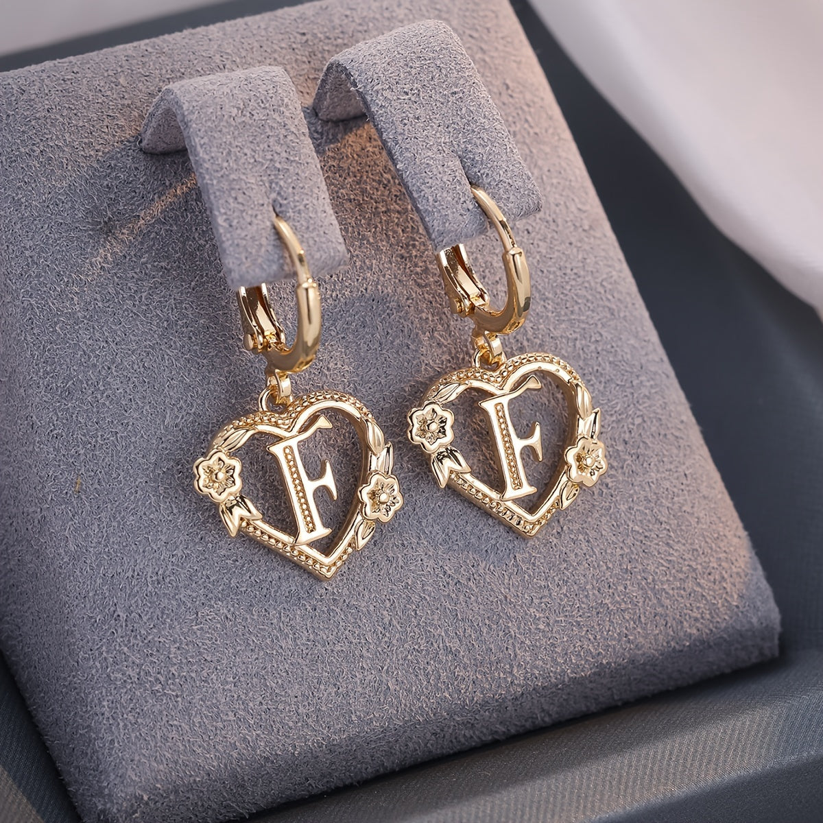 Oorbellen | Initial | Hartvorm | Dames | Cadeau