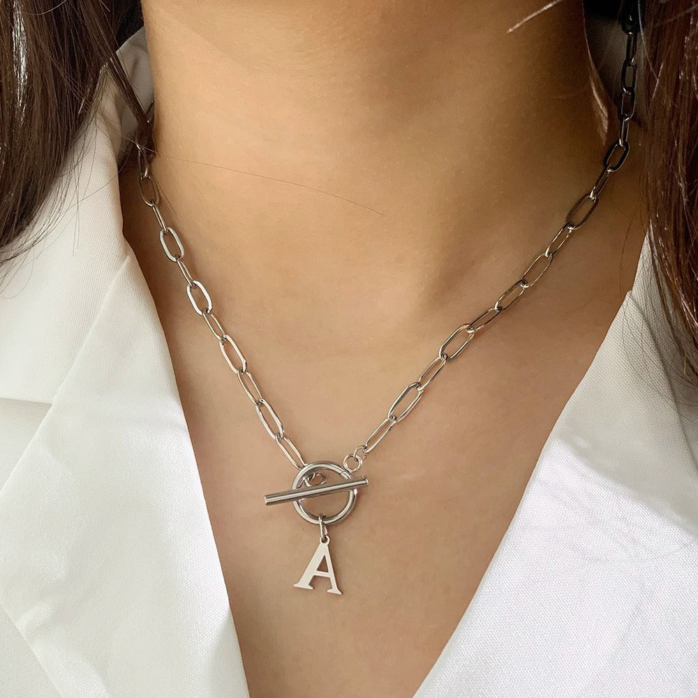 Ketting | Initial Letter | Paperclip Chain | Goud | Trendy