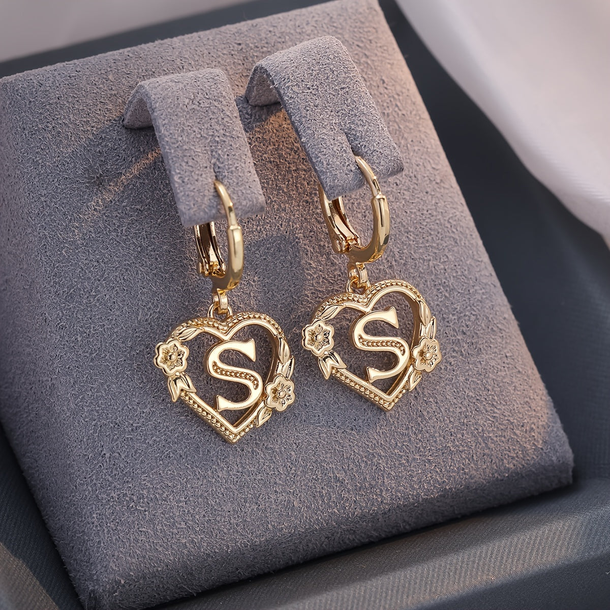 Oorbellen | Initial | Hartvorm | Dames | Cadeau