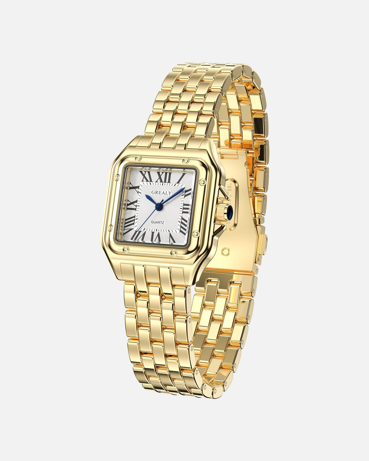 Grealy RVS Horloge – Goudkleurig Vintage Quartz Horloge
