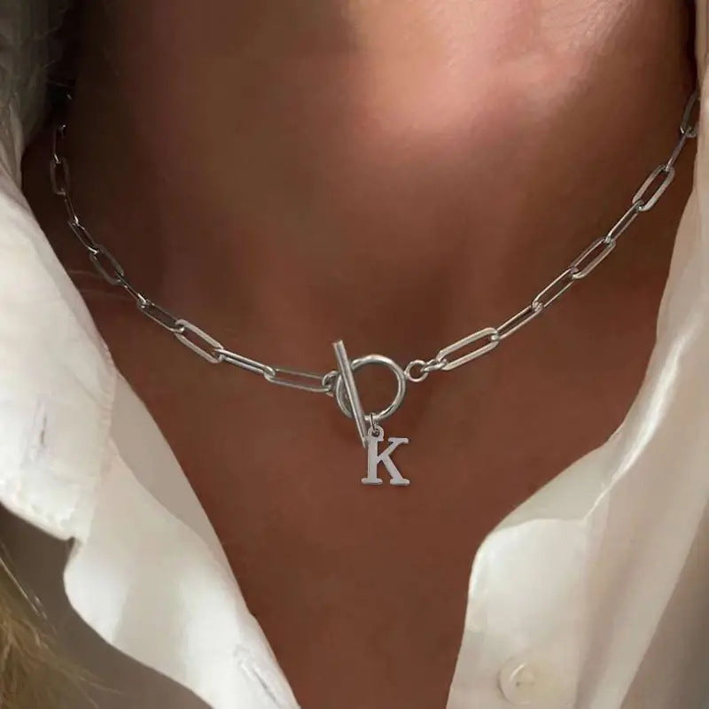 Ketting | Initial Letter | Paperclip Chain | Goud | Trendy