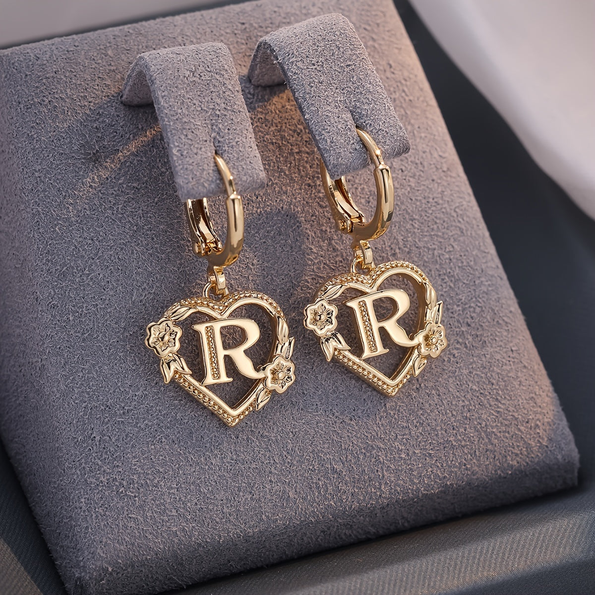 Oorbellen | Initial | Hartvorm | Dames | Cadeau