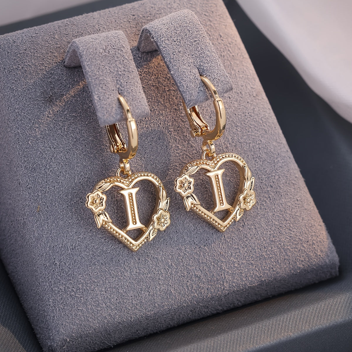 Oorbellen | Initial | Hartvorm | Dames | Cadeau