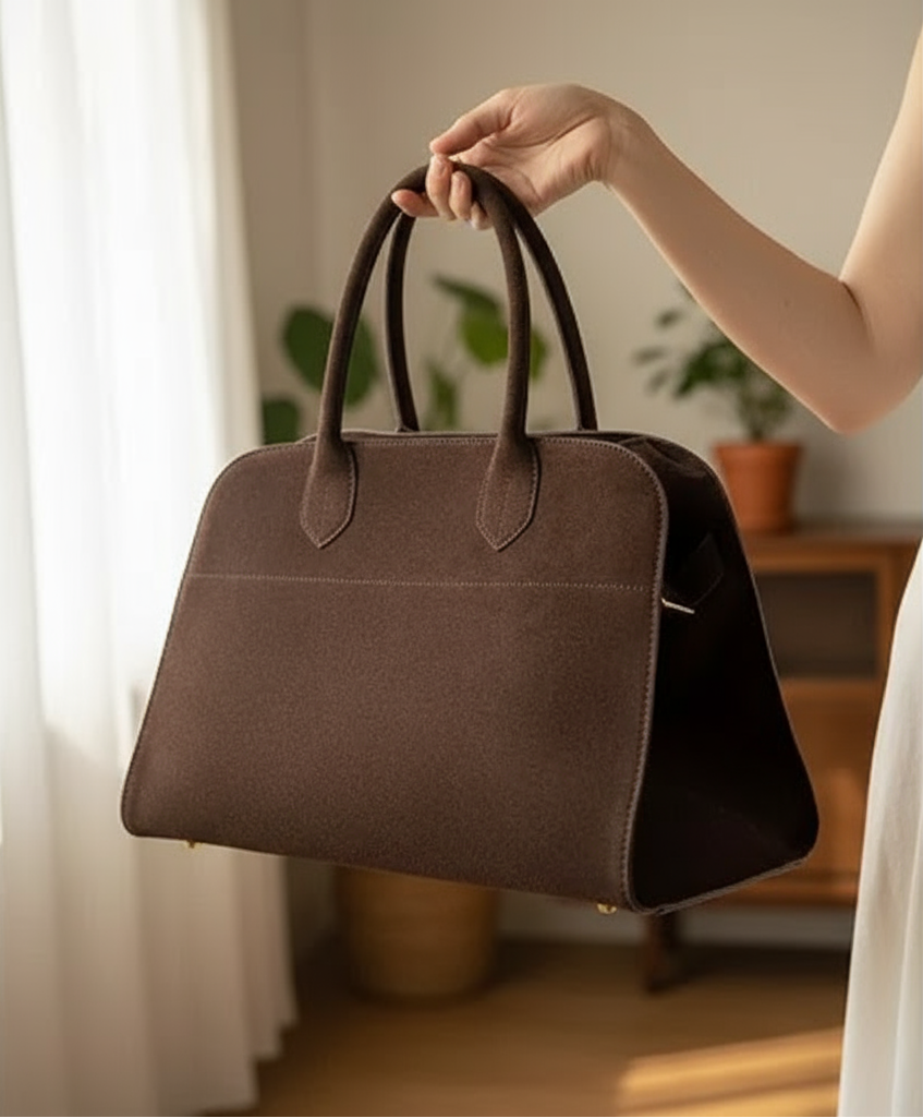 Suède Handtas met Klassieke Vorm