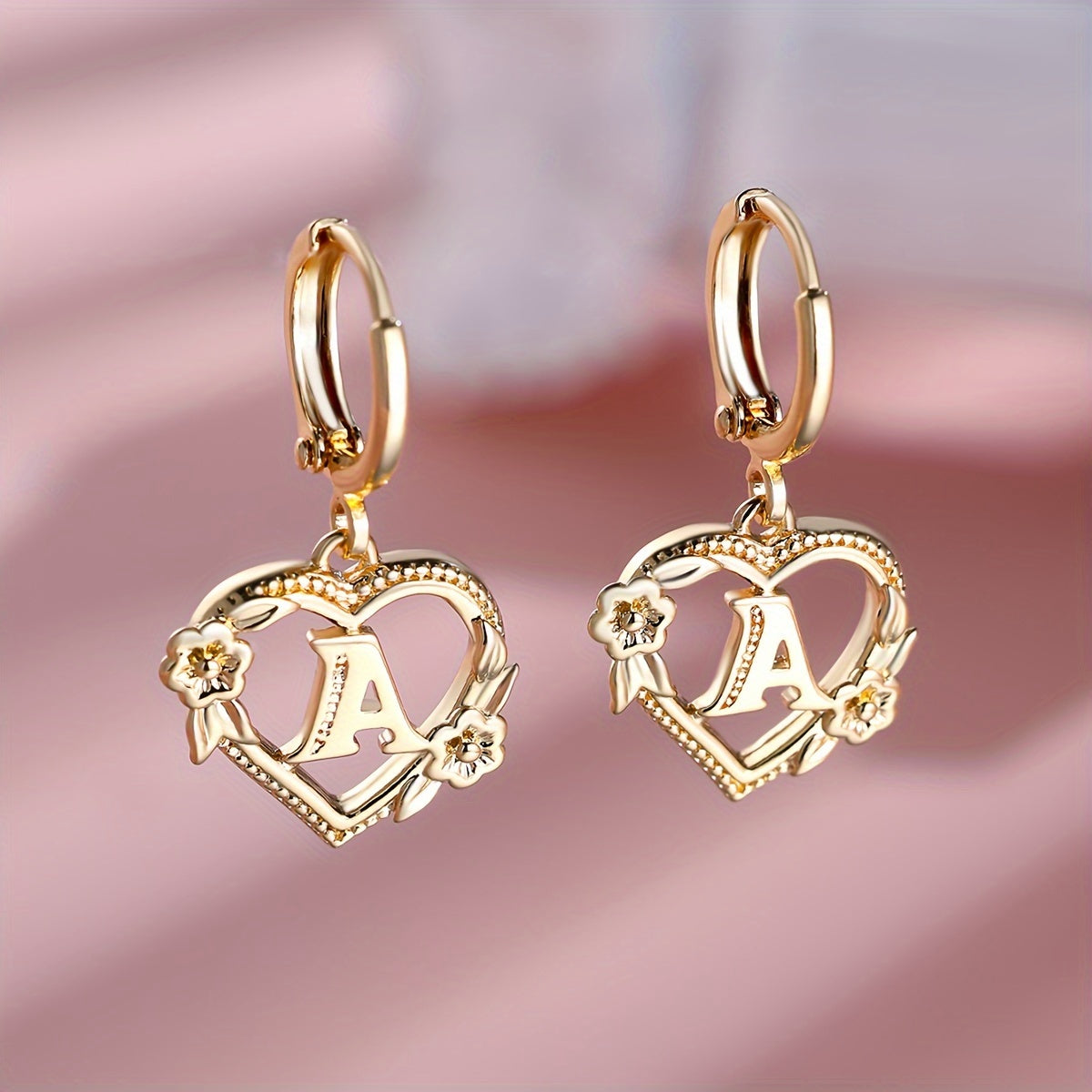 Oorbellen | Initial | Hartvorm | Dames | Cadeau