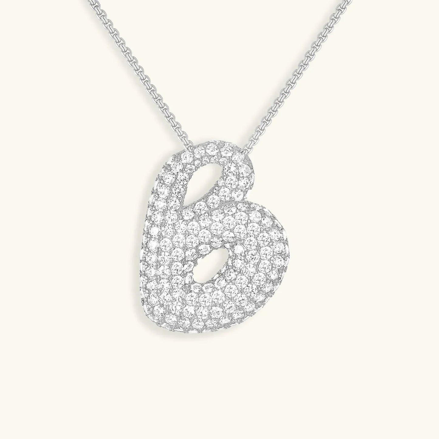 Initial Ketting Goudkleurig | Bubble Letter Hanger | Luxe Zirkonia Look