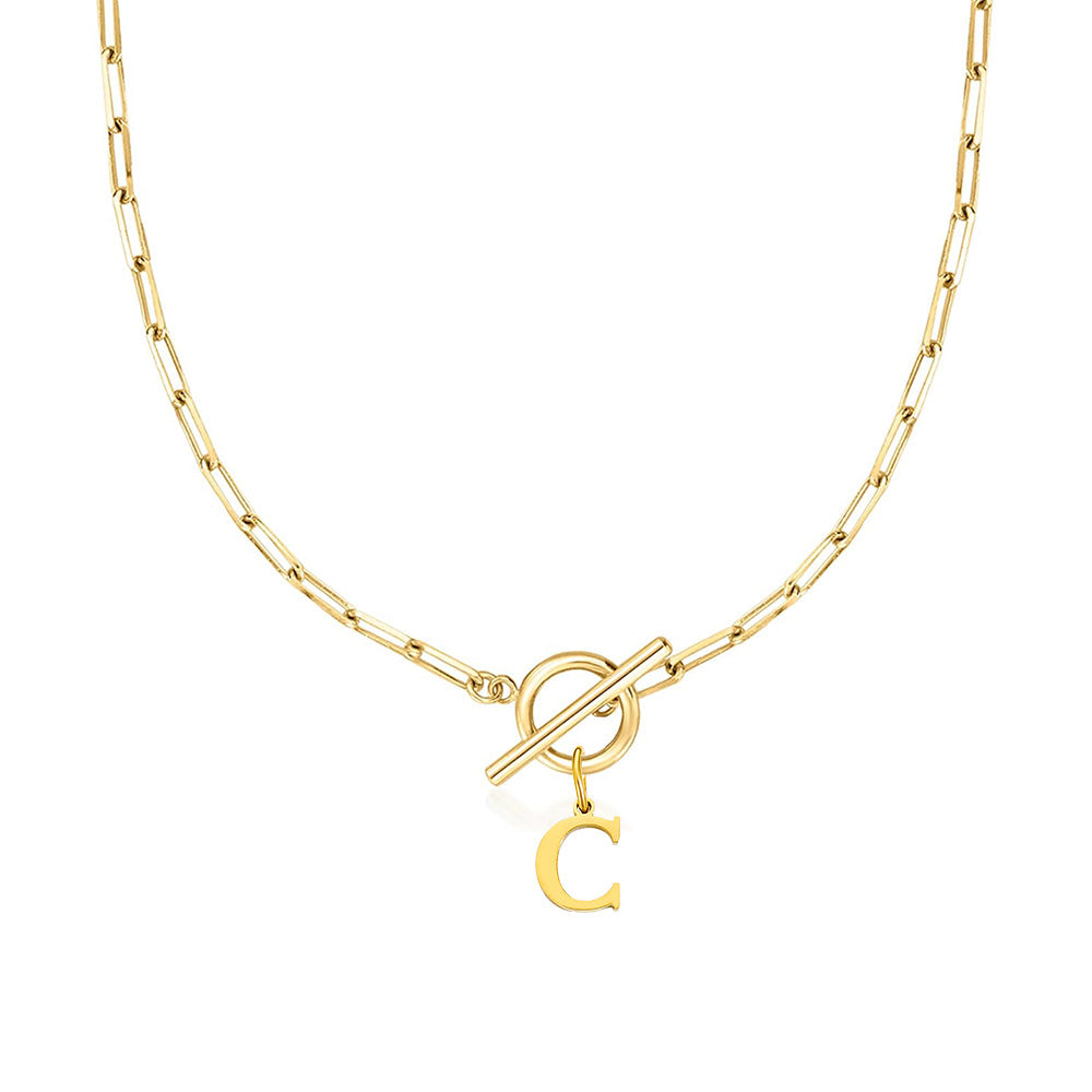 Ketting | Initial Letter | Paperclip Chain | Goud | Trendy