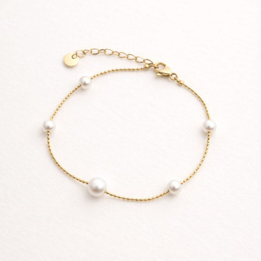 Verstelbare Parel Armband | Goudkleurige Dames Armband