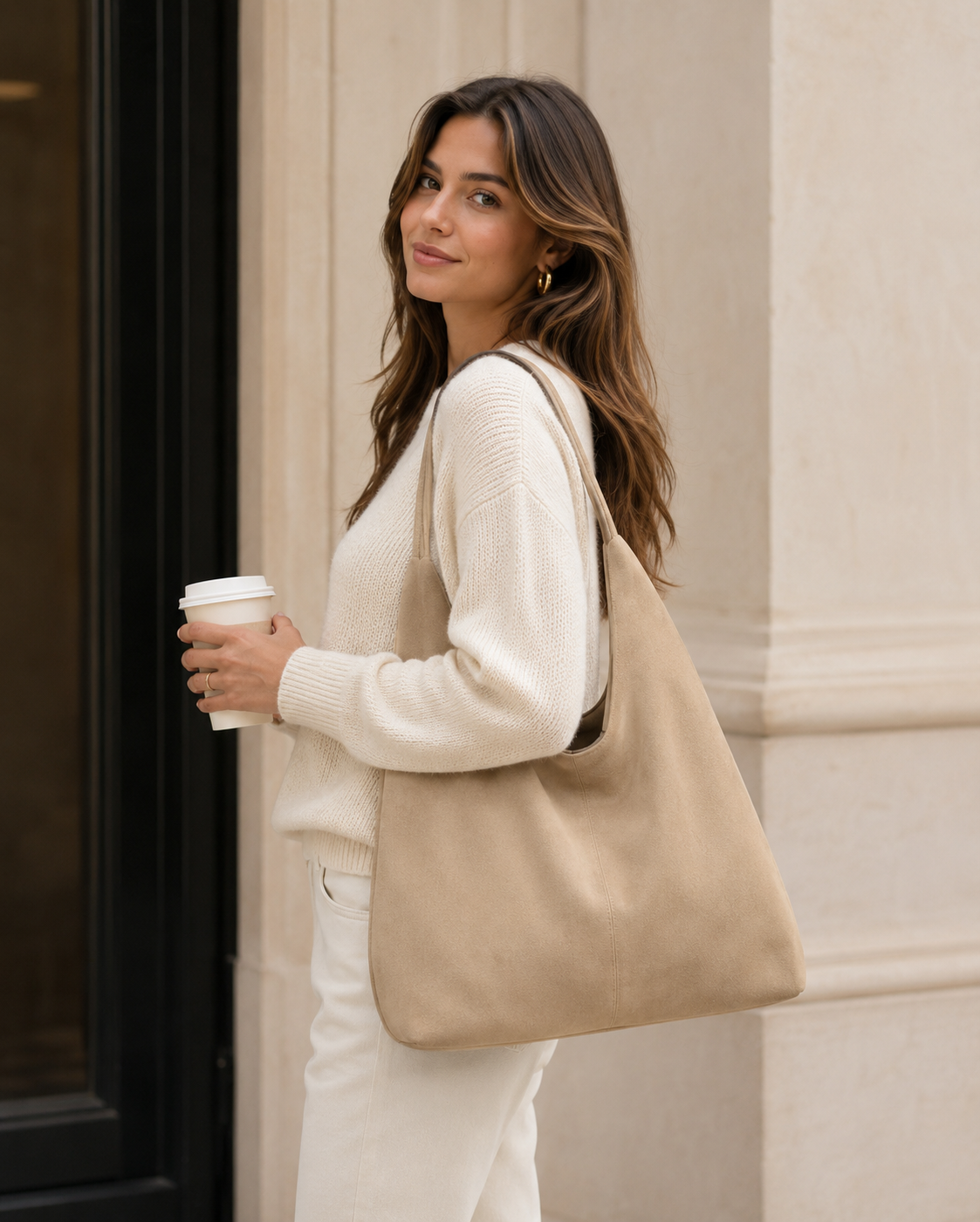 Luxe Shopper Tas Dames | Stijlvolle Vegan Suède Tote Bag