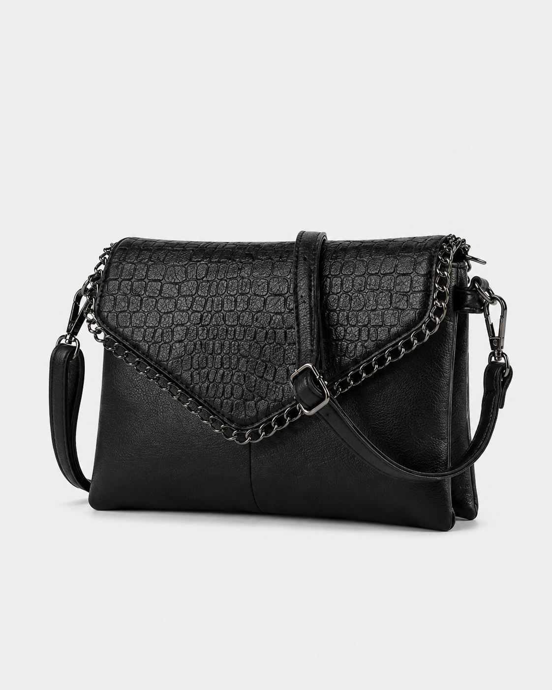 Zwarte Crossbodytas met Kettingdetail – Stijlvol & Veelzijdig