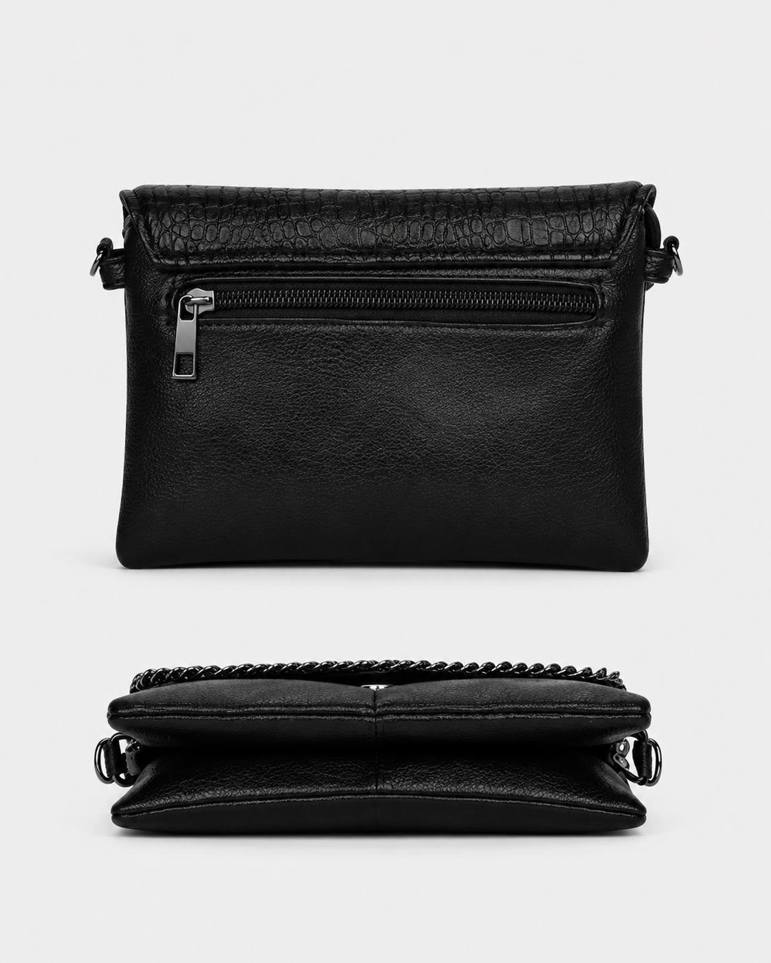 Zwarte Crossbodytas met Kettingdetail – Stijlvol & Veelzijdig