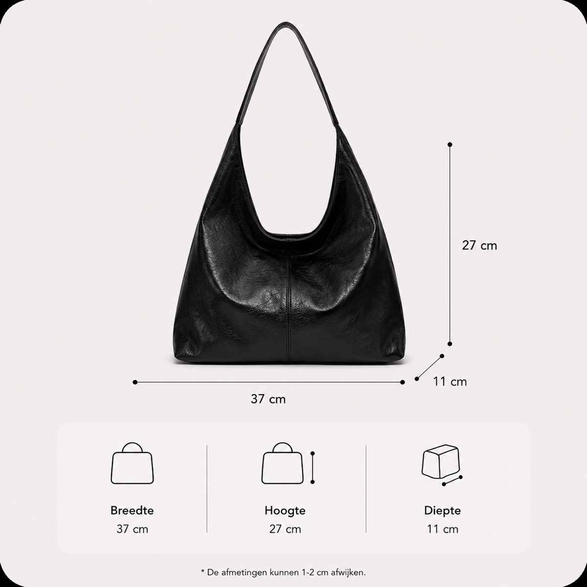 Dames Shopper | Vintage | Vegan Leer | Ruim Design