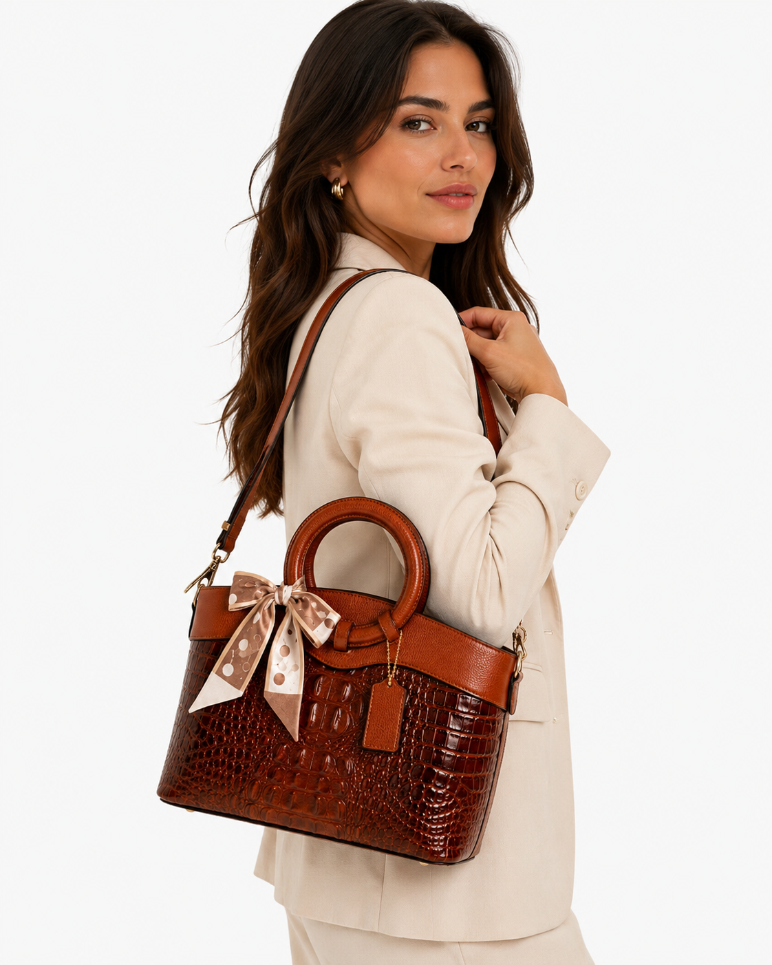 Dames Handtas | Croco Design | Luxe & Ruim