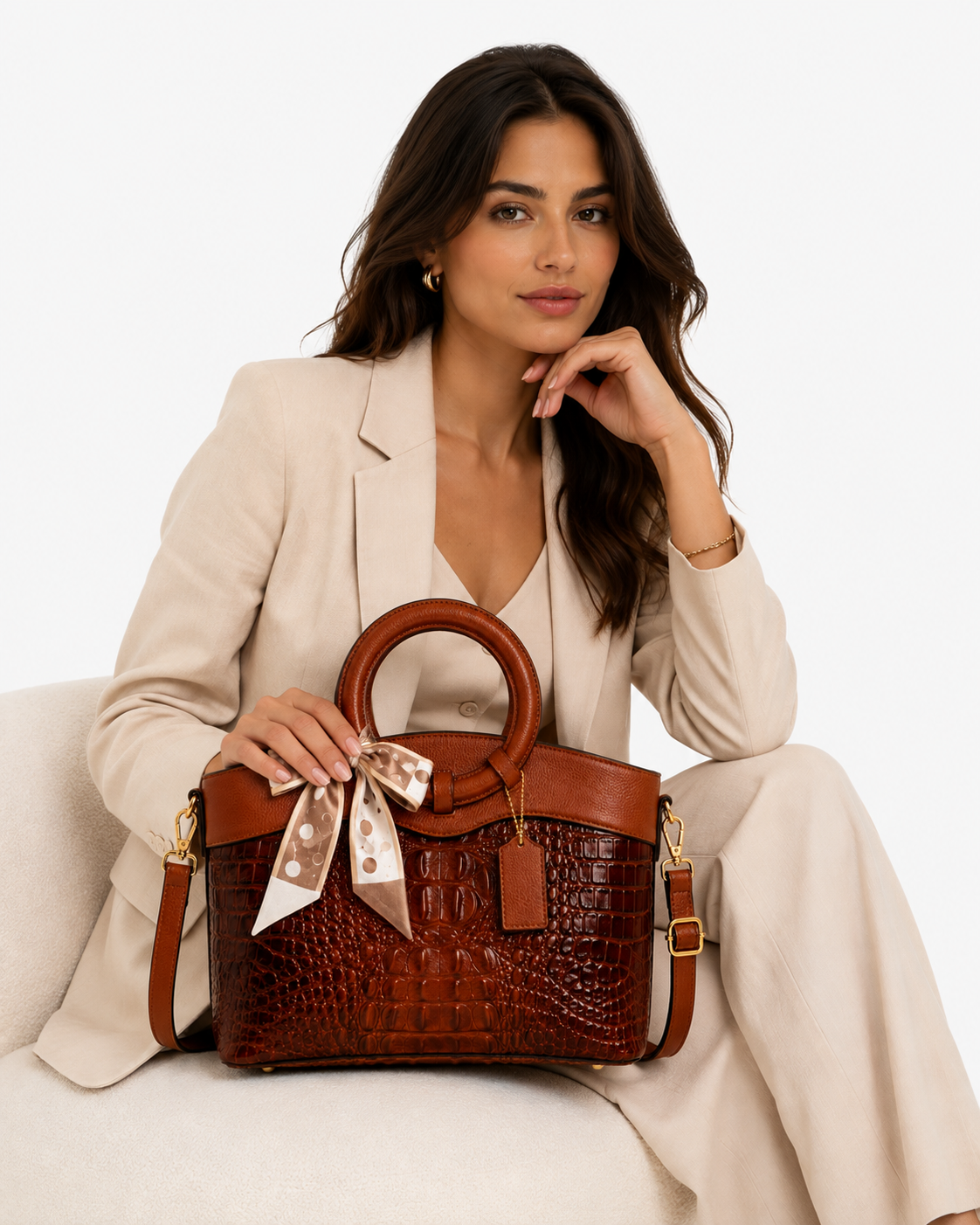 Dames Handtas | Croco Design | Luxe & Ruim