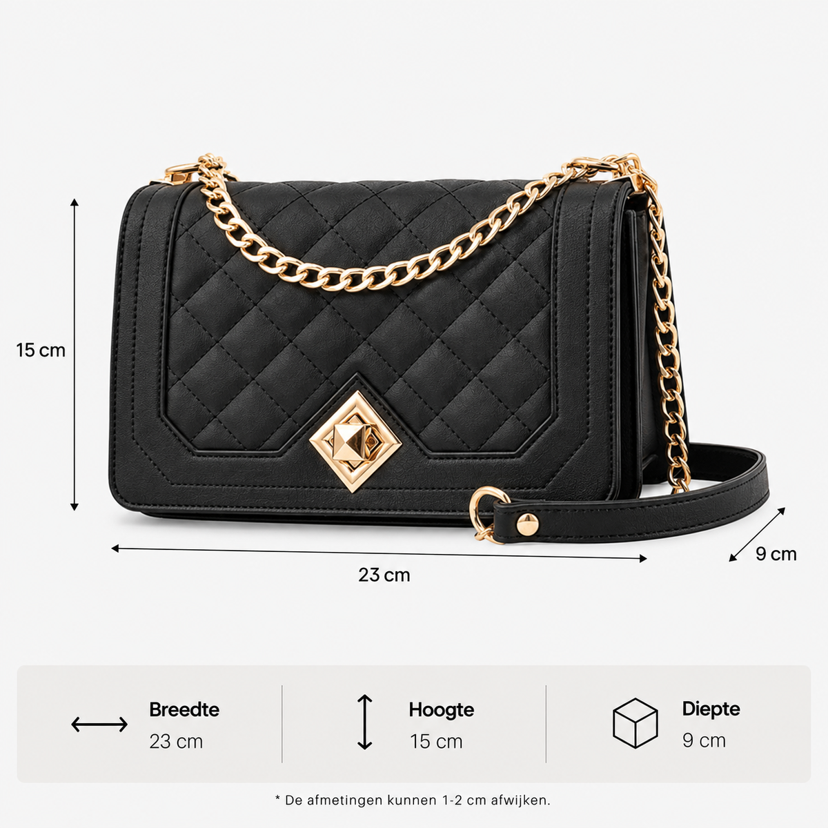 Trendy Crossbody Schoudertas met Diamantpatroon – Stijlvol & Compact