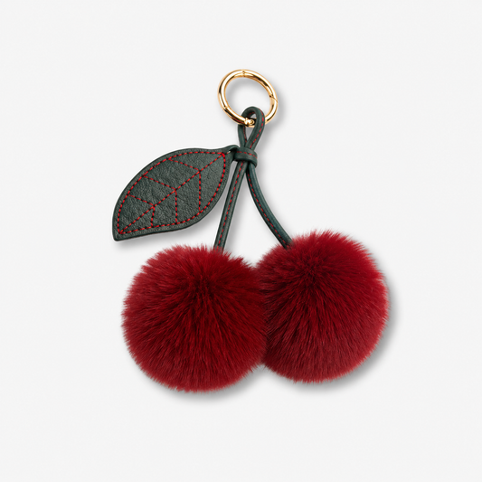 Cherry Pom Pom Bag Charm – Luxe Tashanger Dames