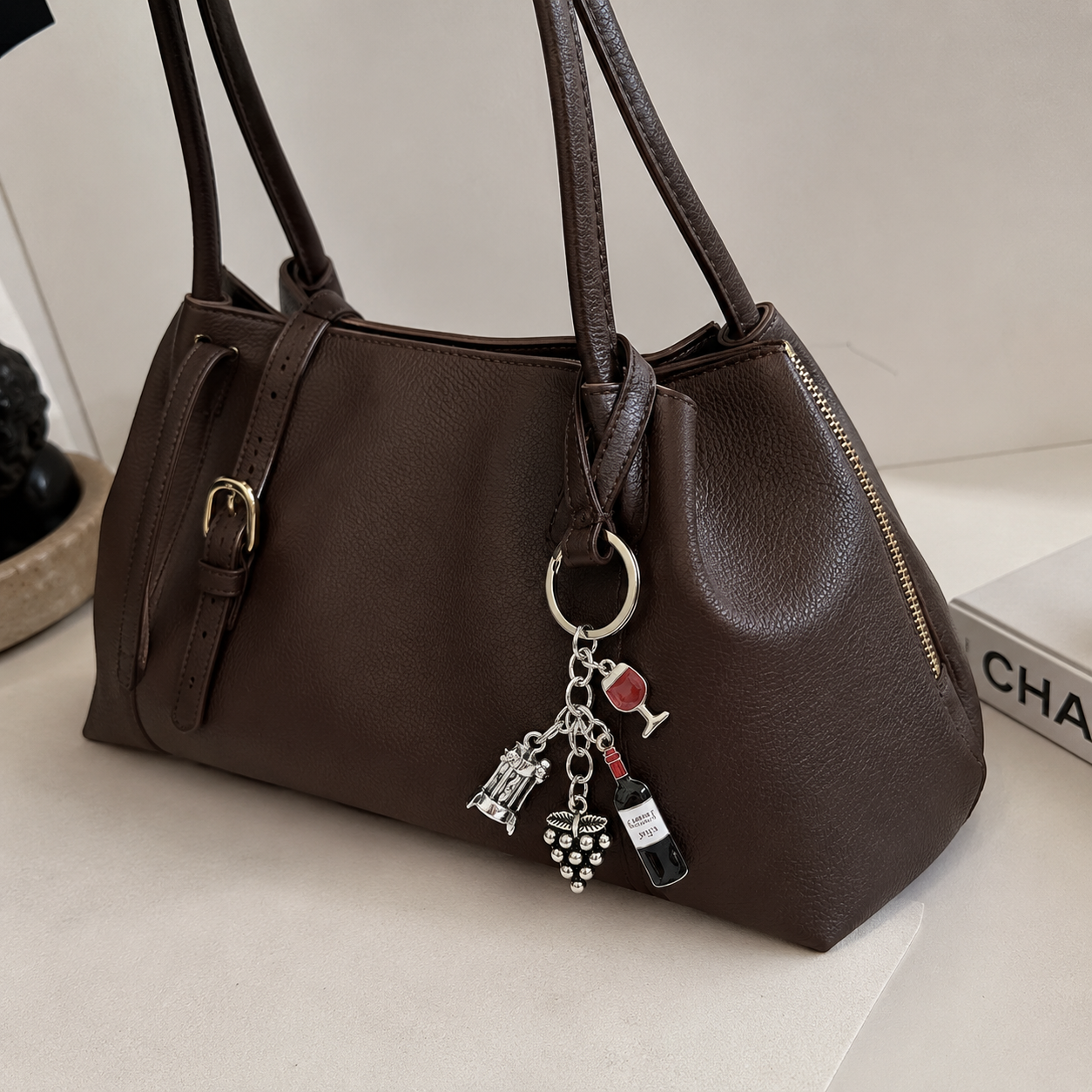 Wine Bag Charm – Luxe Wijn Tashanger Dames