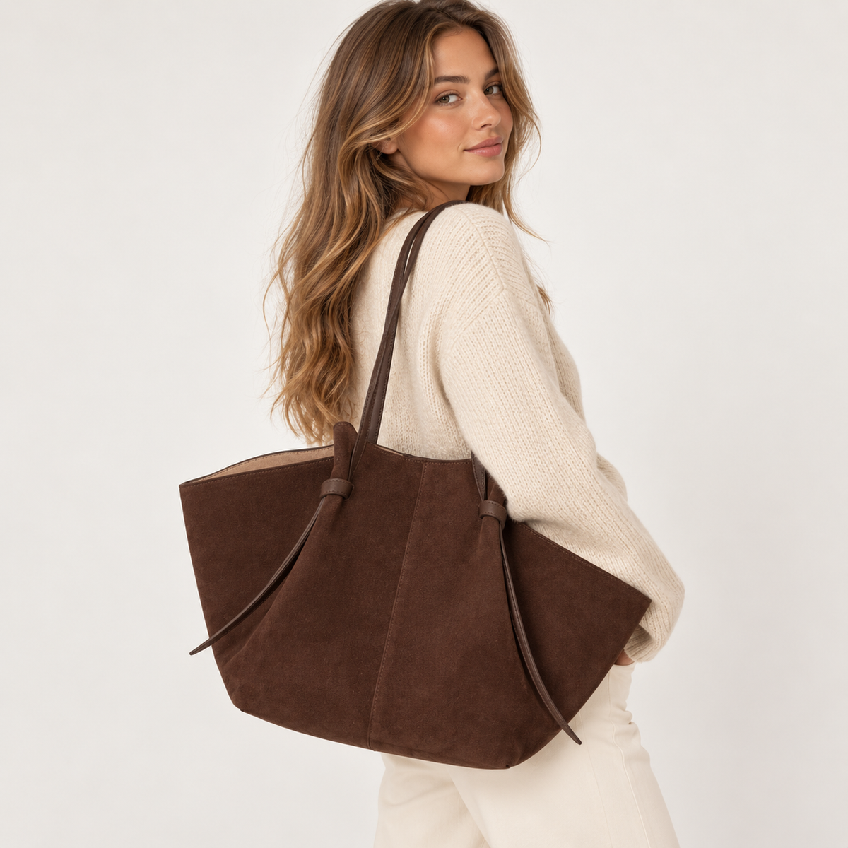 Suède Schoudertas Dames | Ruime Tote Bag