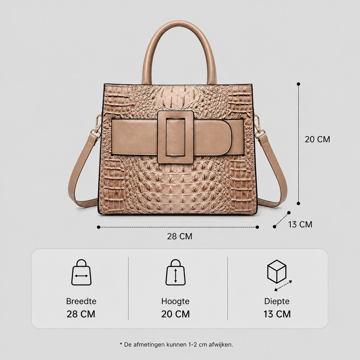 Designer Handtas in Croco Stijl – Chique en Praktisch voor Vrouwen