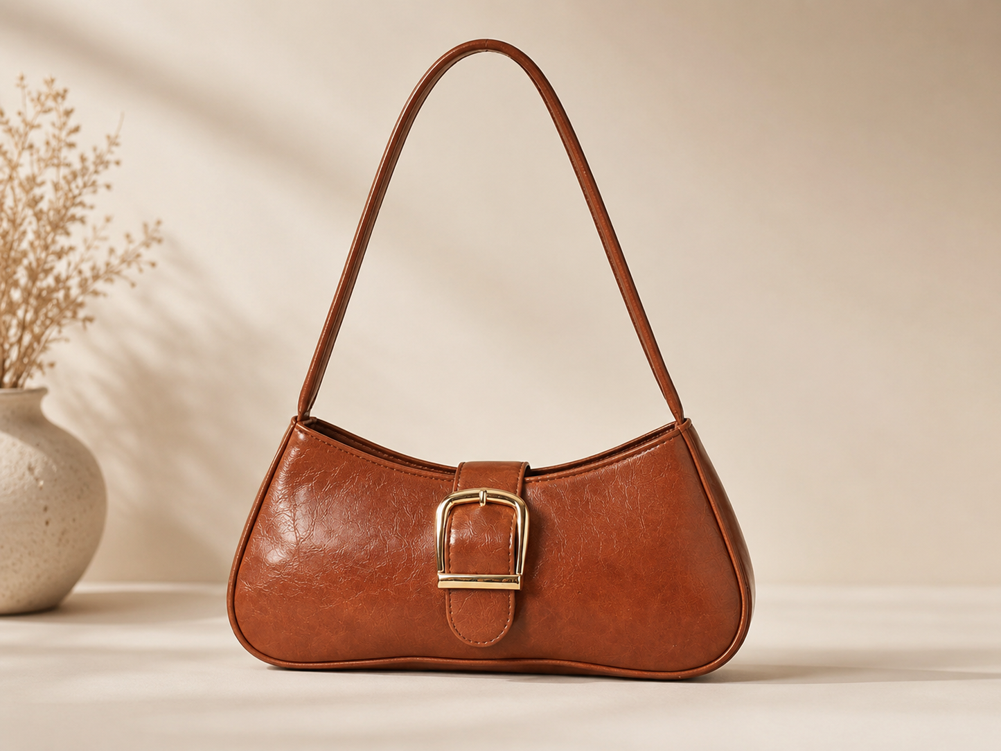 Baguette Tas Dames | Luxe Vintage Schoudertas | PU Leer