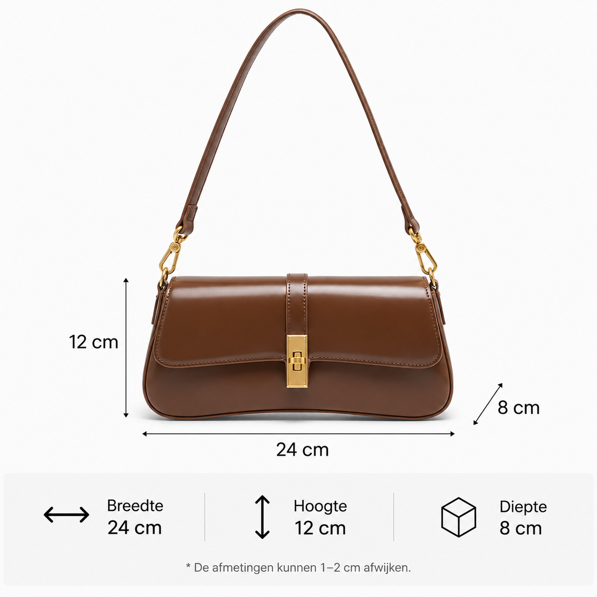 Schoudertas Dames | Elegante Crossbody Tas met Gouden Details