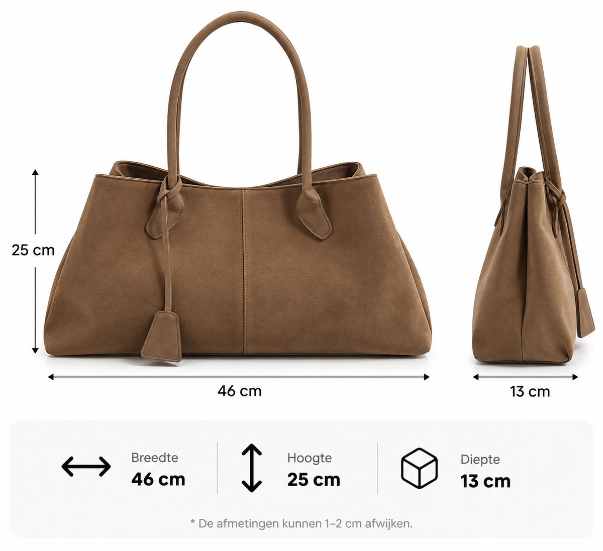 Luxe Dames Tote Bag - Ruime Vegan Leren Shopper