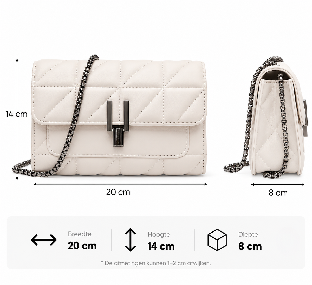 Midnight Luxe – Verfijnde Crossbody met Kettingdetail