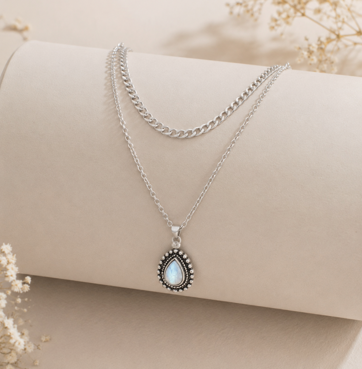 Boho Ketting | Water Drop Hanger | Gelaagd Design