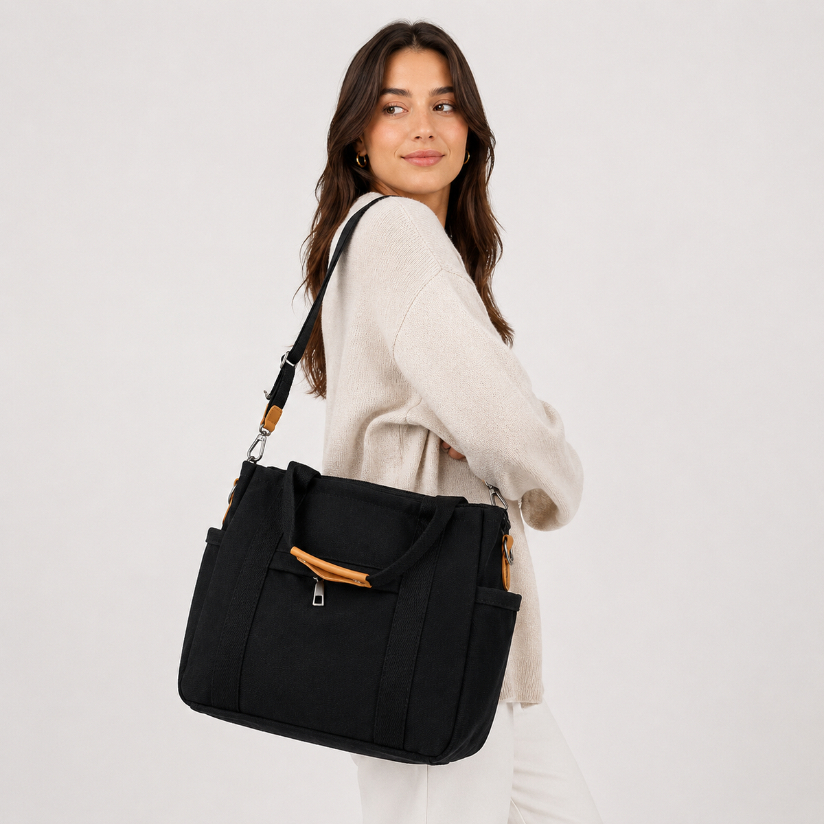 Tote Bag | Dames | Ruim | Meerdere Vakken | Schouderriem