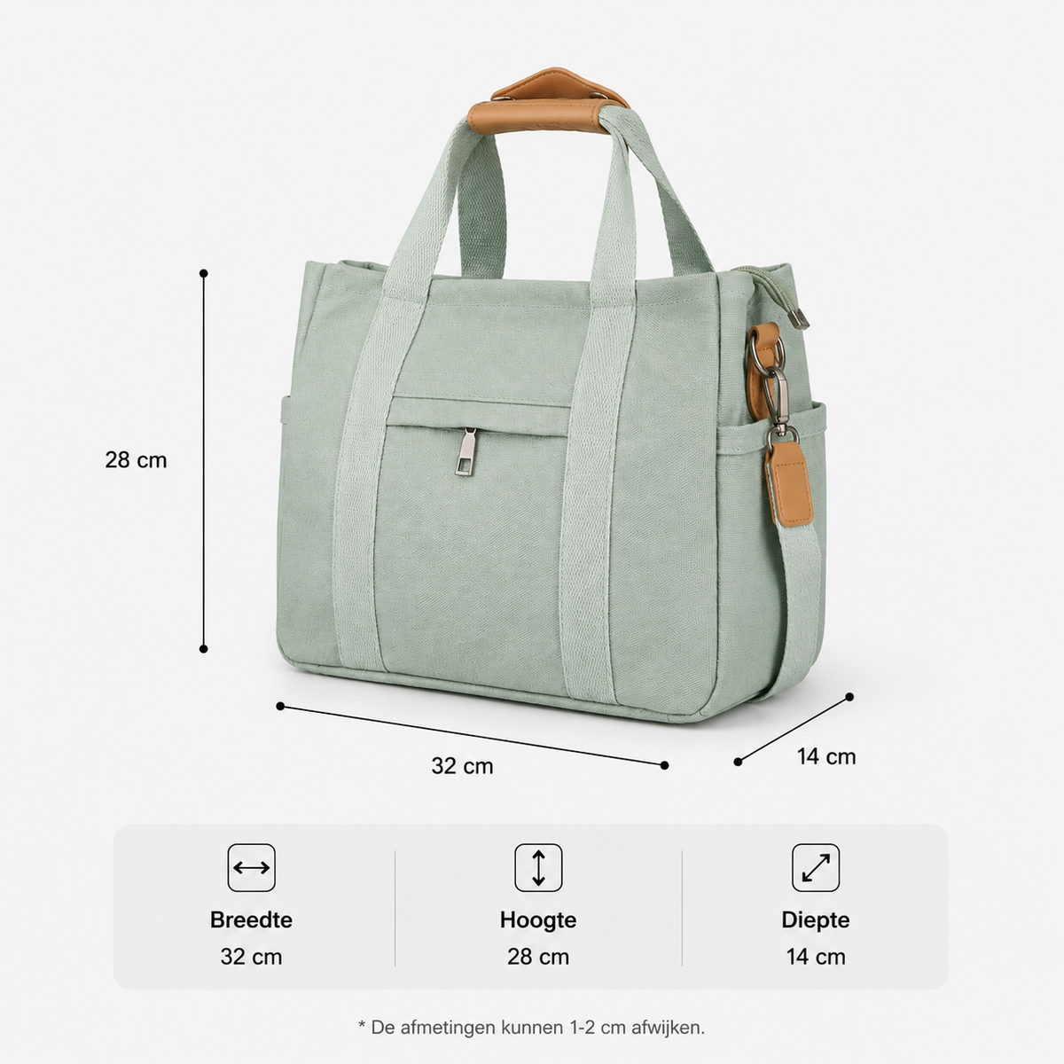 Tote Bag | Dames | Ruim | Meerdere Vakken | Schouderriem