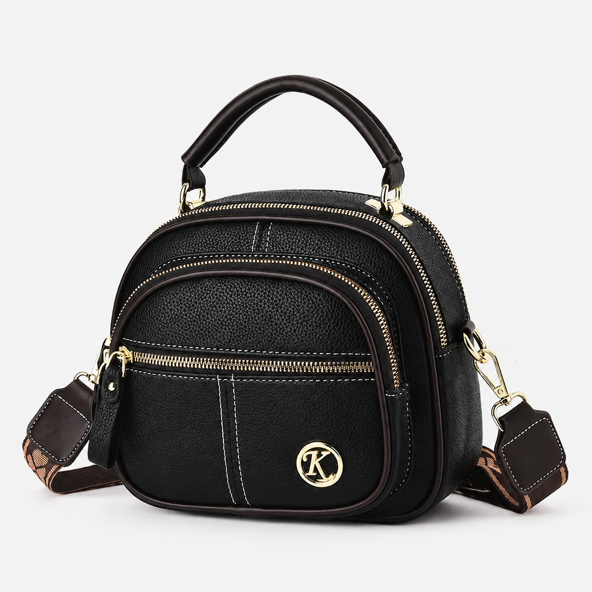 Crossbody Tas | Dames | Meerdere Ritsvakken | Compact