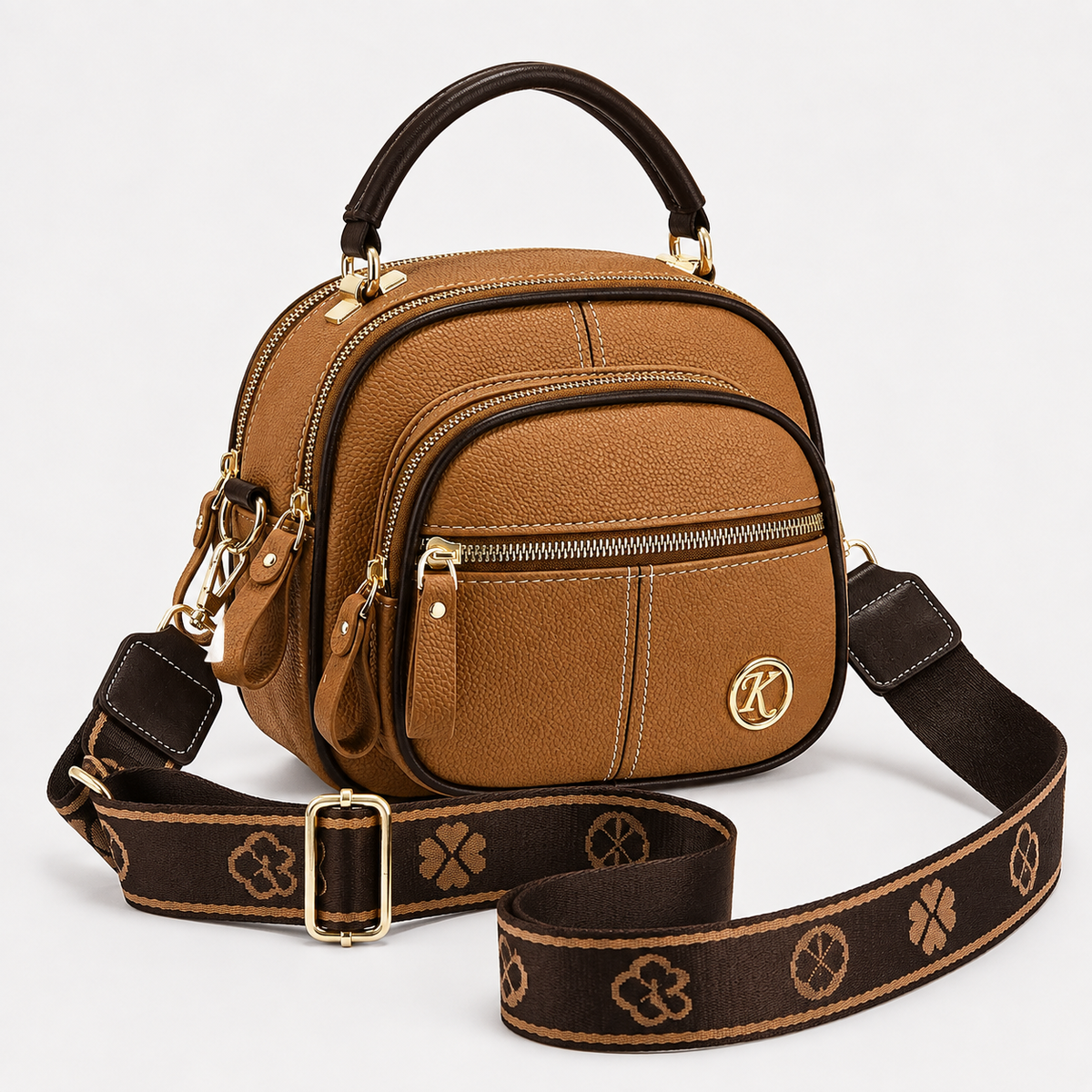 Crossbody Tas | Dames | Meerdere Ritsvakken | Compact
