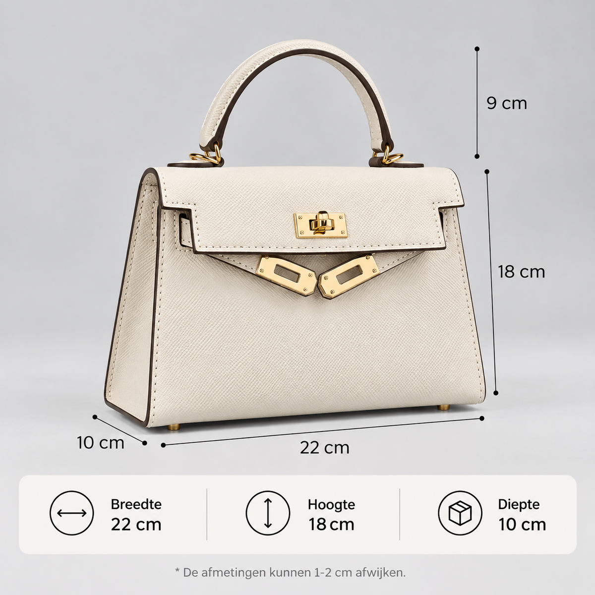 Handtas Dames | Gestructureerd | Draaisluiting | Compact